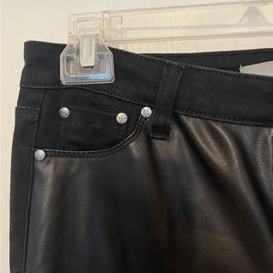 Tractr pleather and cotton jeans